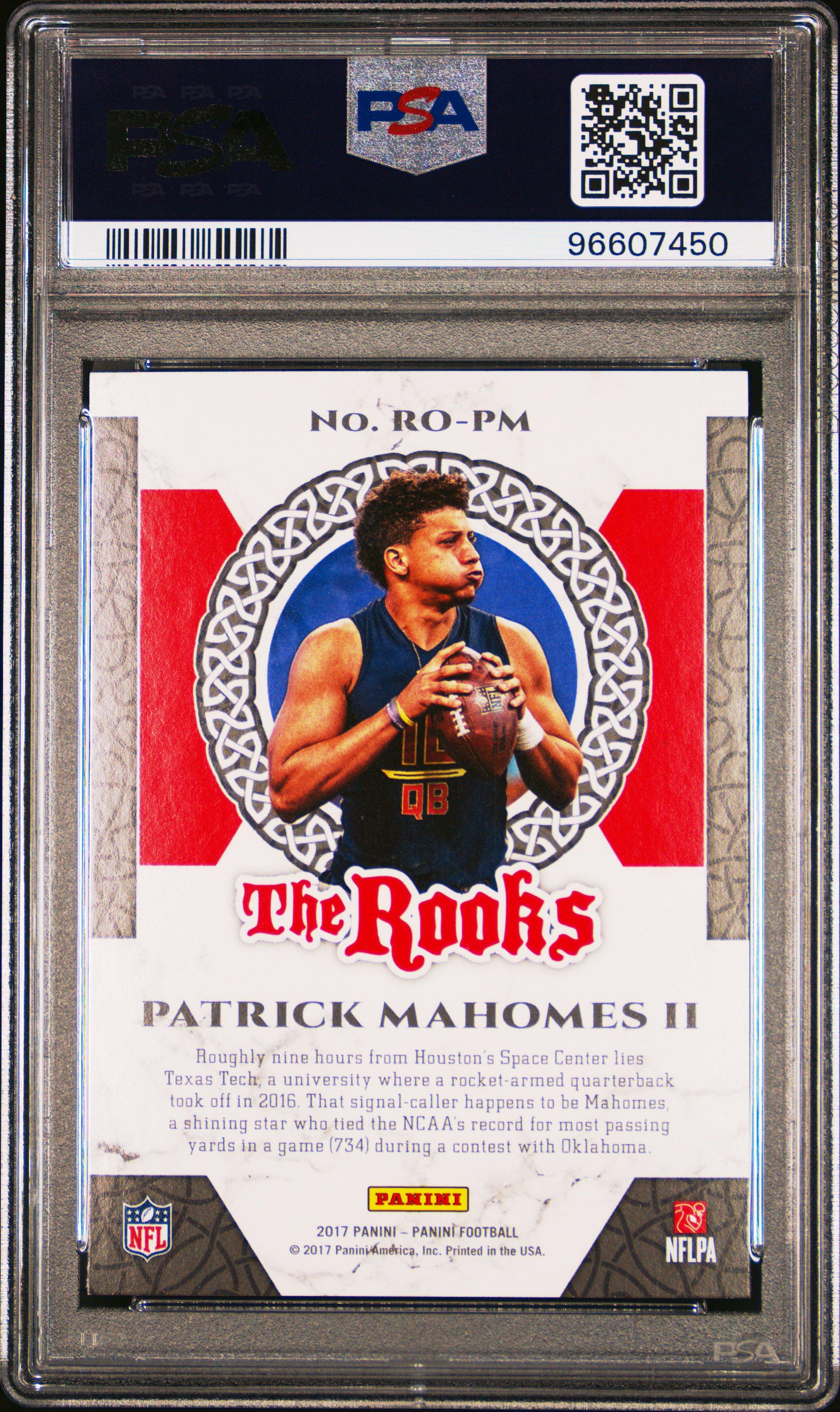 2017 Panini The Rooks Ro-pm Patrick Mahomes Ii PSA 9