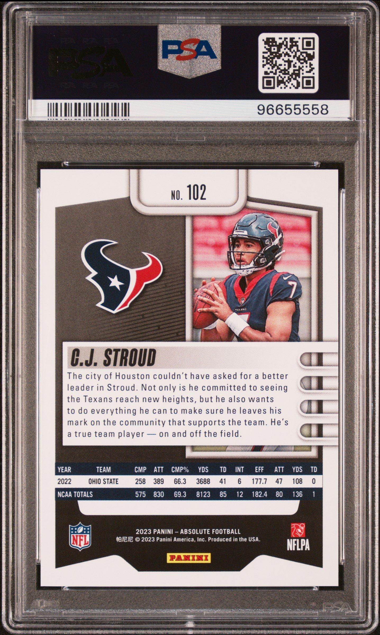 2023 Panini Absolute 102 Cj Stroud Orange Mosaic PSA 10
