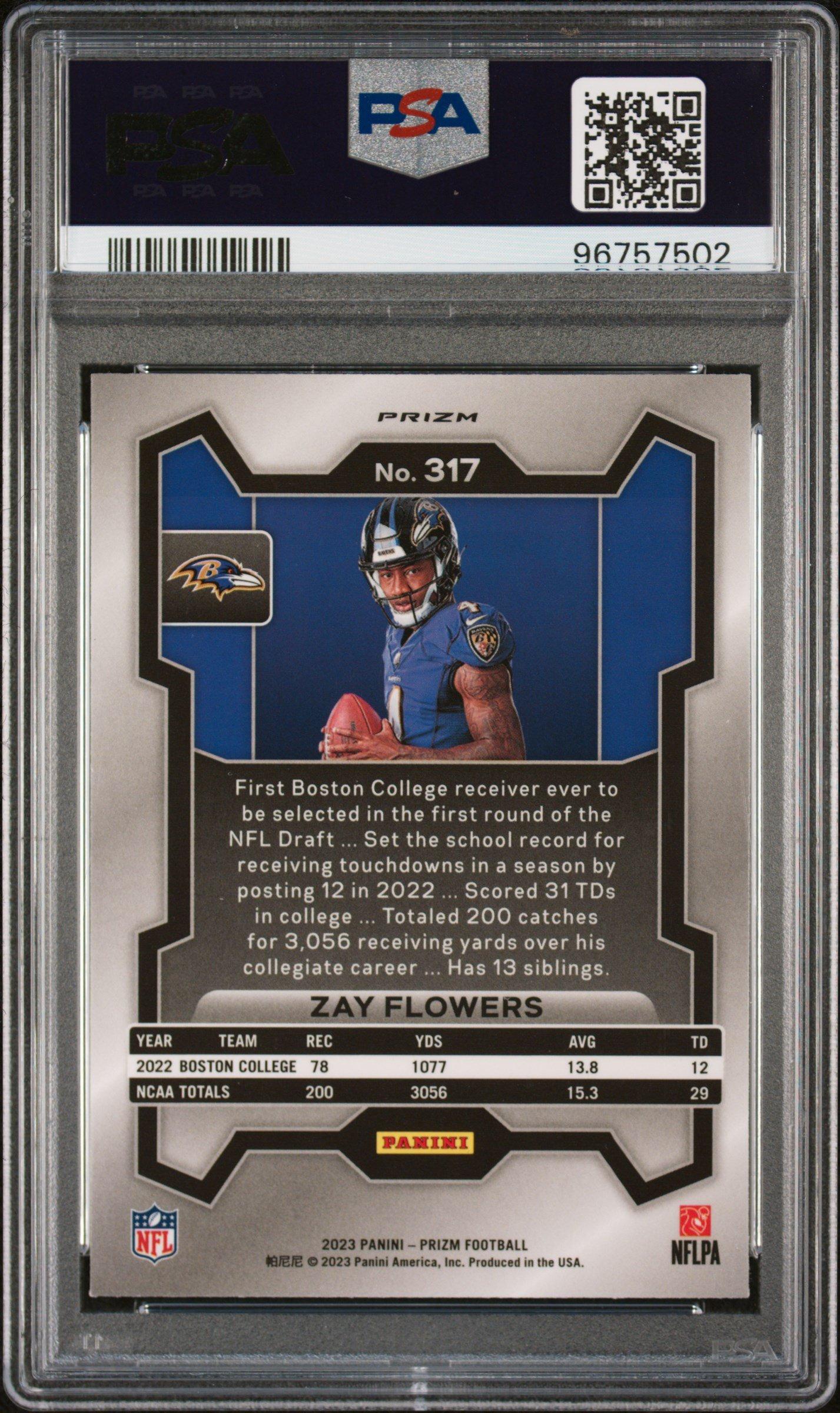 2023 Panini Prizm 317 Zay Flowers Variation PSA 9