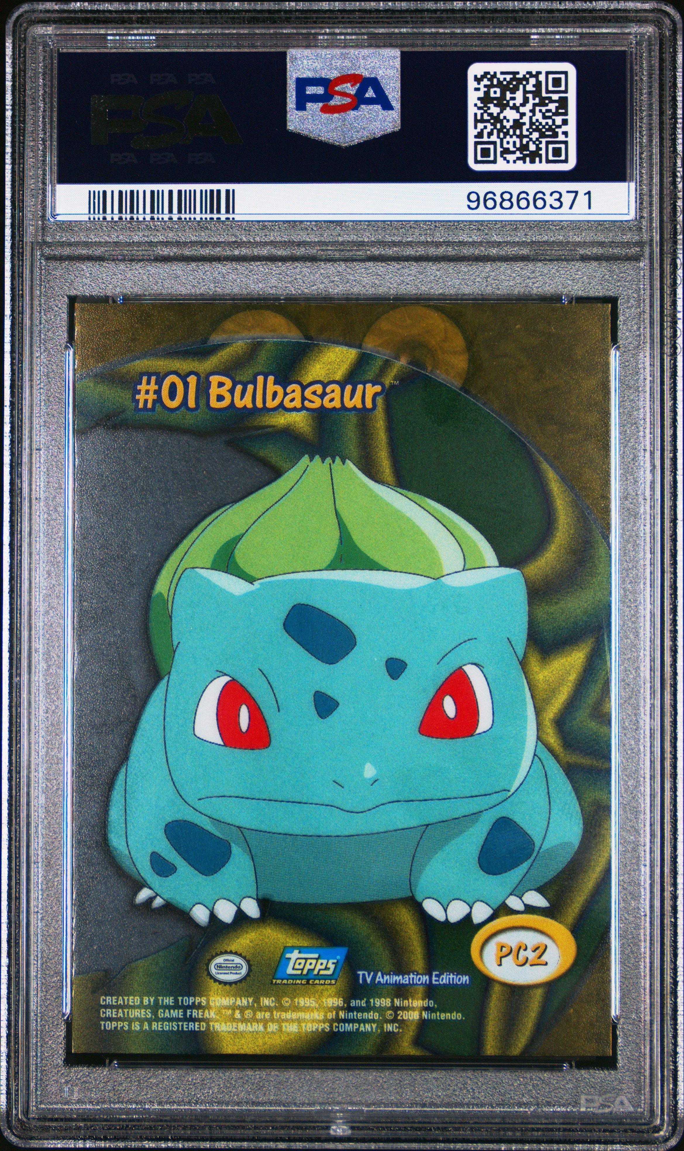 2000 Topps Pokemon Tv Animation Clear Cards Pc2 Bulbasaur PSA 10