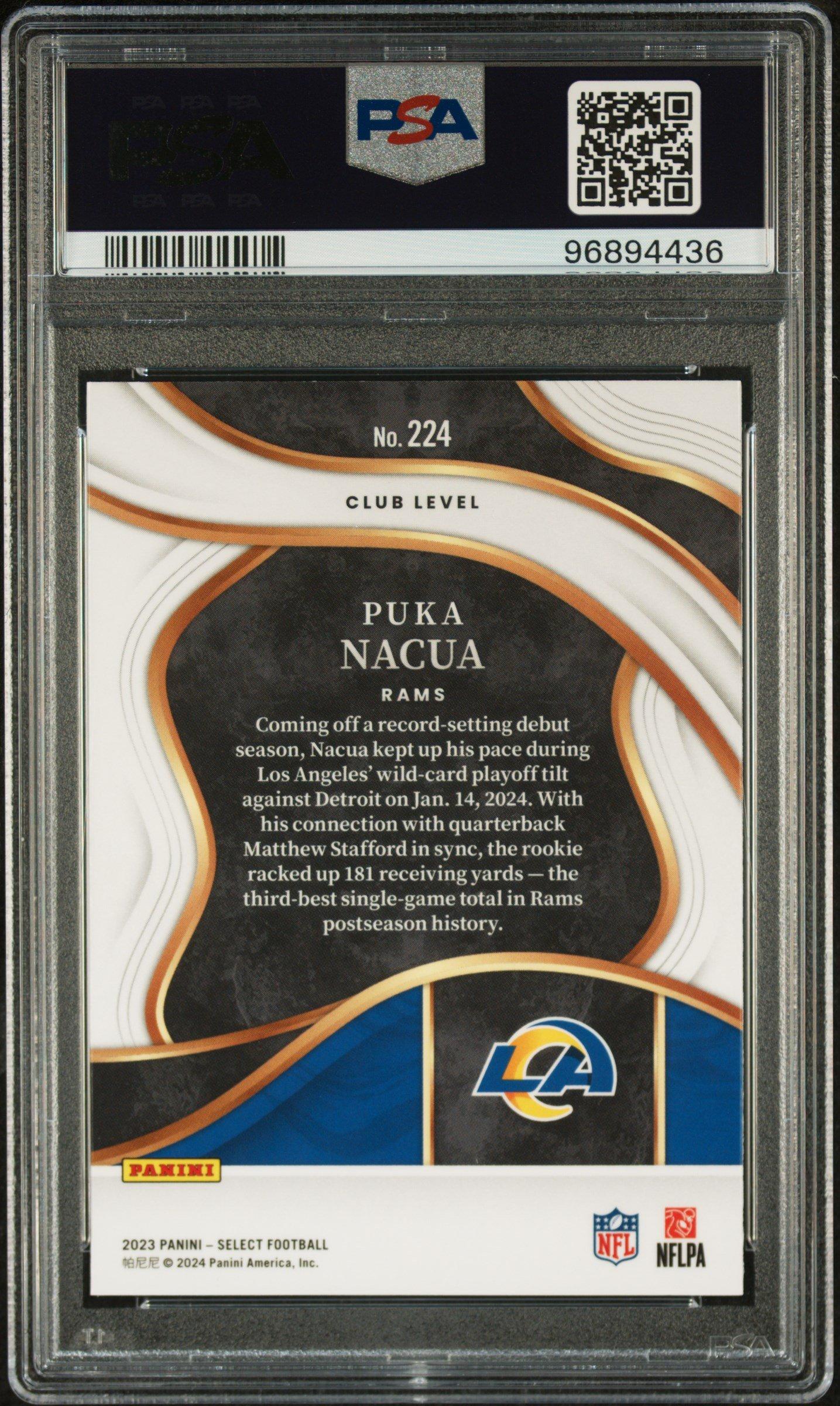2023 Panini Select 224 Puka Nacua PSA 10