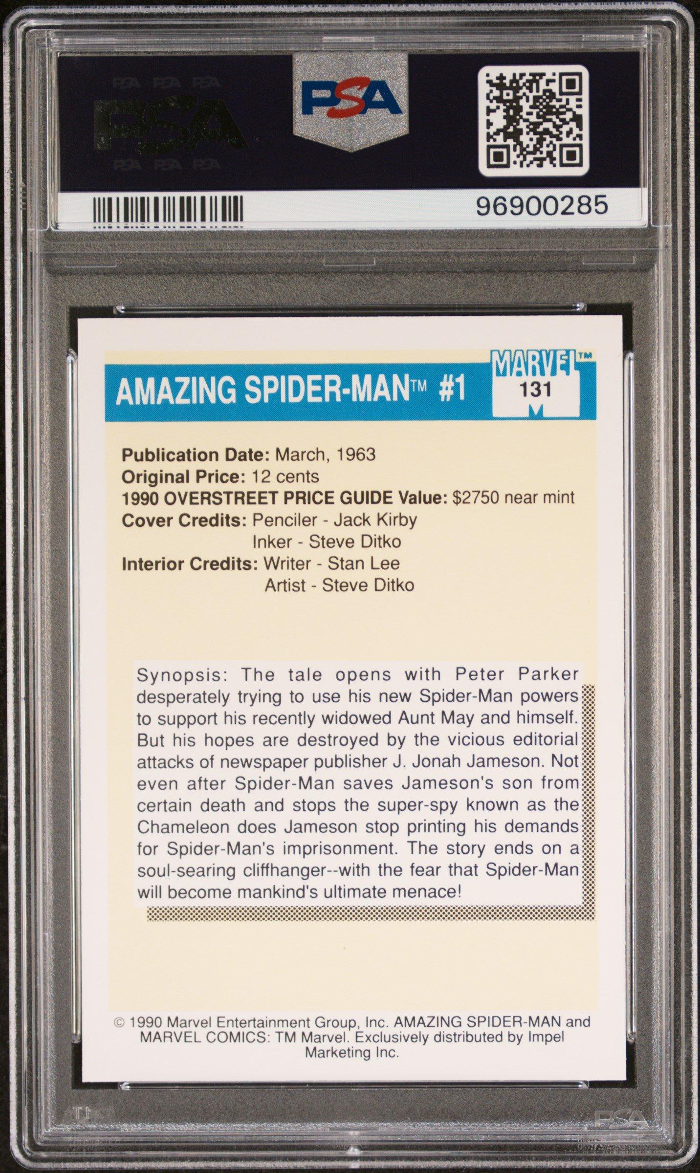 1990 Marvel Universe 131 Amazing Spider-man #1 PSA 9