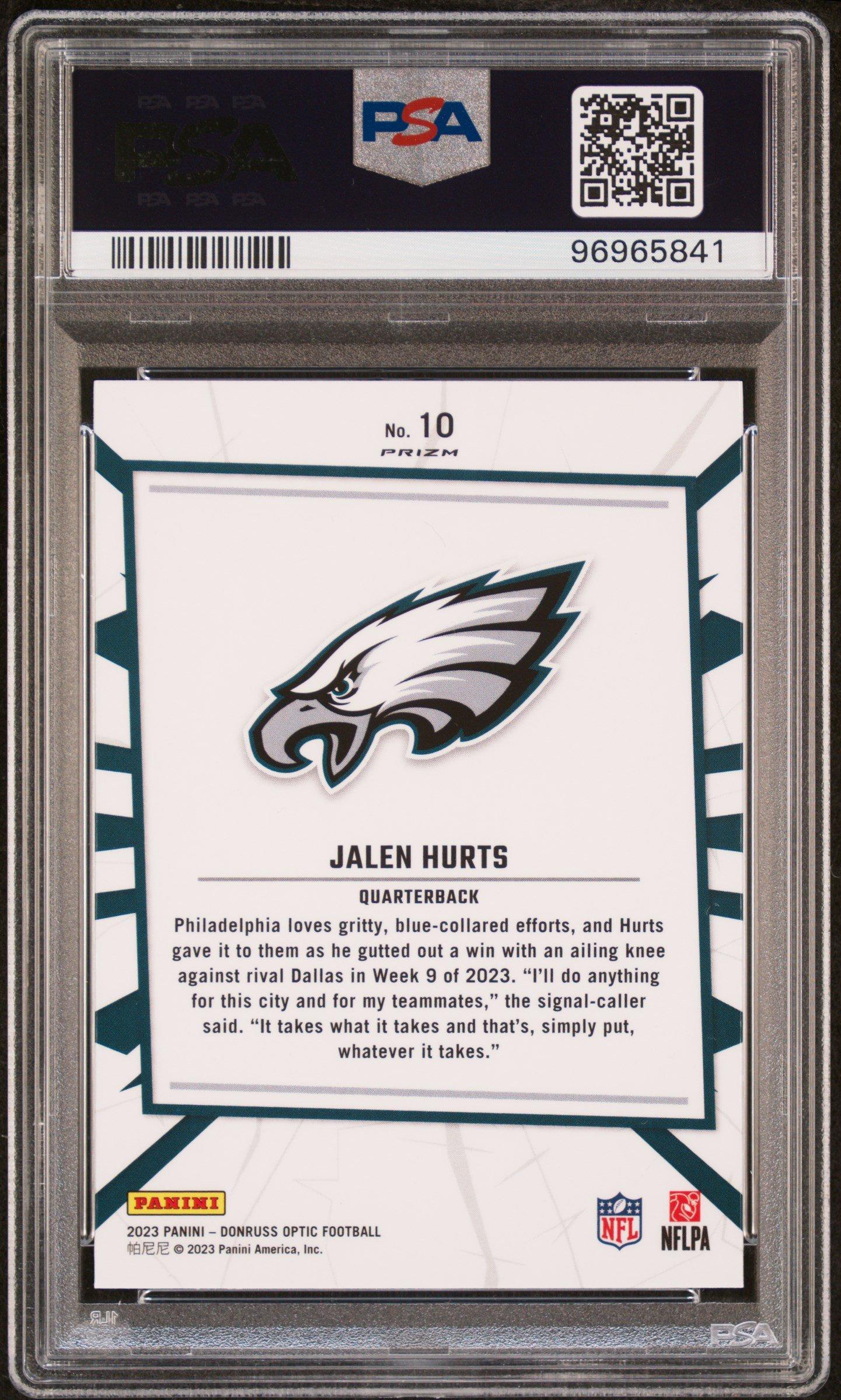 2023 Panini Donruss Optic My House! 10 Jalen Hurts PSA 10