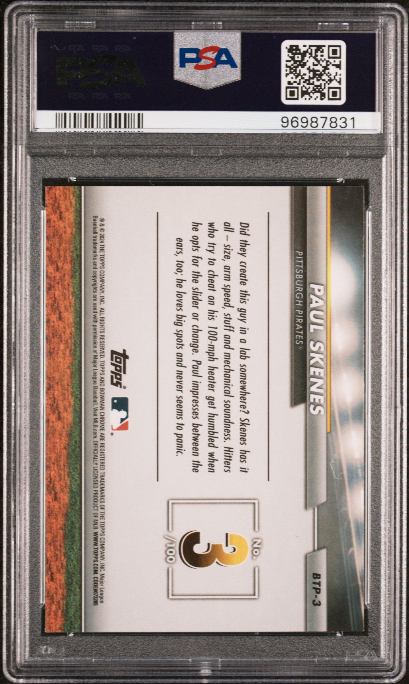 2024 Bowman Bowman Scouts' Top 100 Btp3 Paul Skenes PSA 10