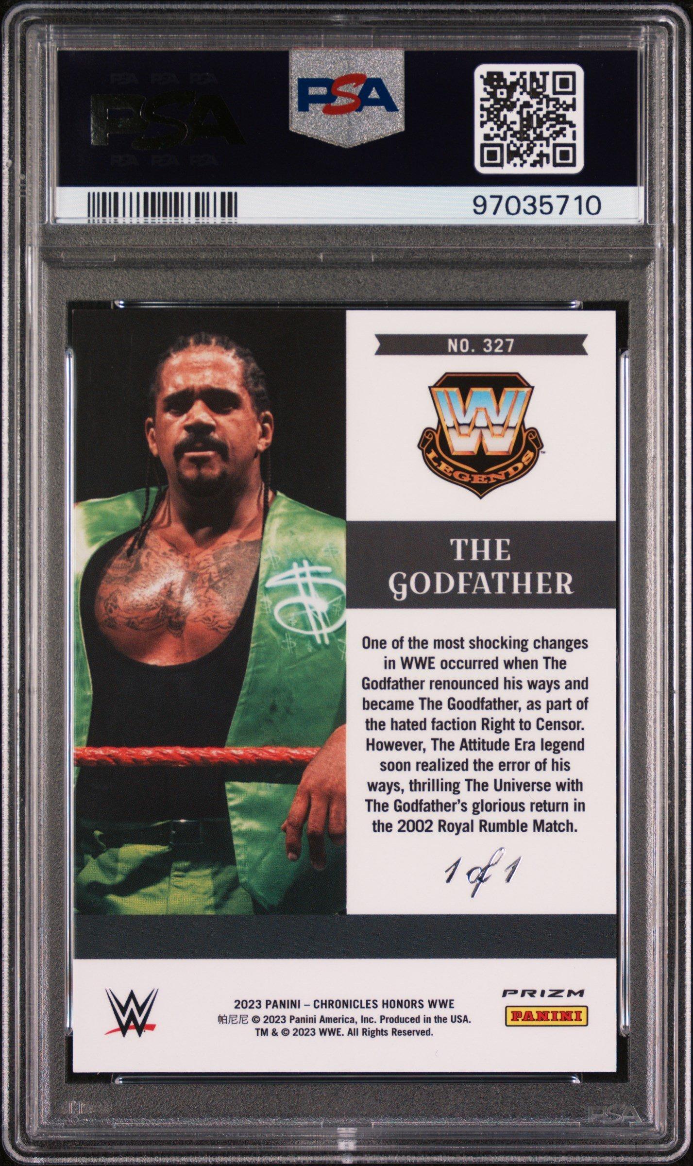 2023 Panini Chronicles Wwe 327 The Godfather Gold Vinyl 1/1 PSA 10