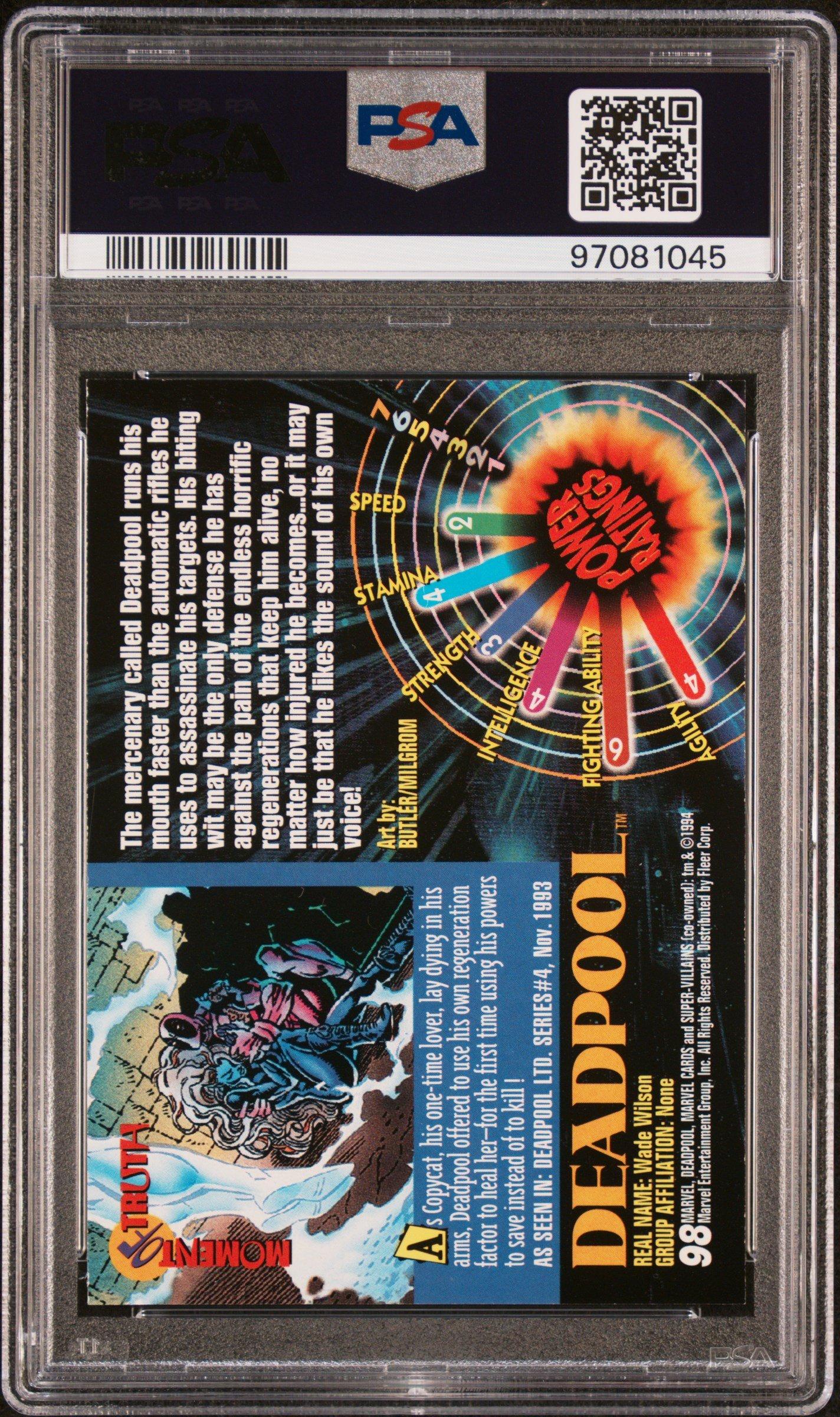 1994 Marvel Universe 98 Deadpool PSA 9 | GameStop