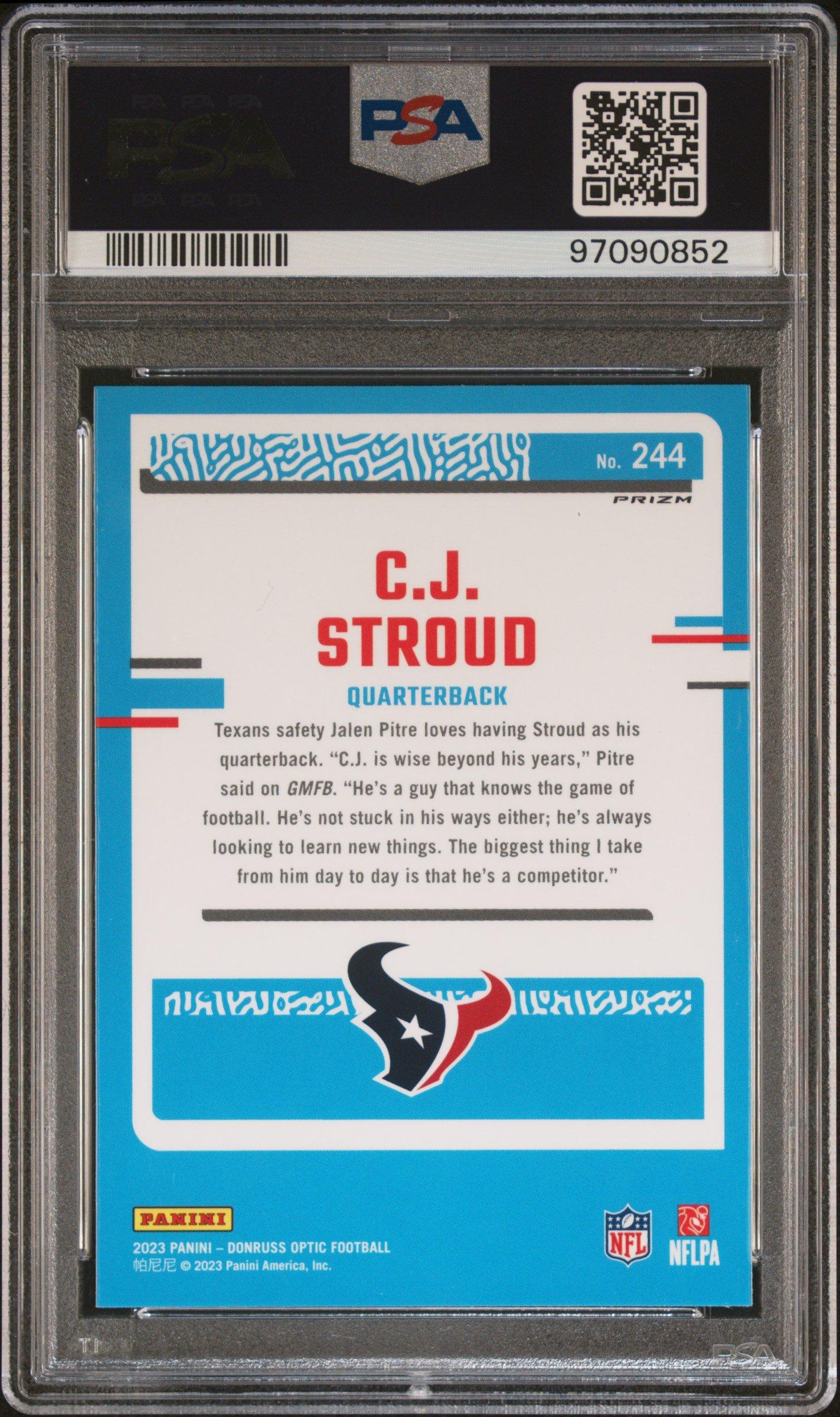 2023 Panini Donruss Optic 244 Cj Stroud Stars PSA 9