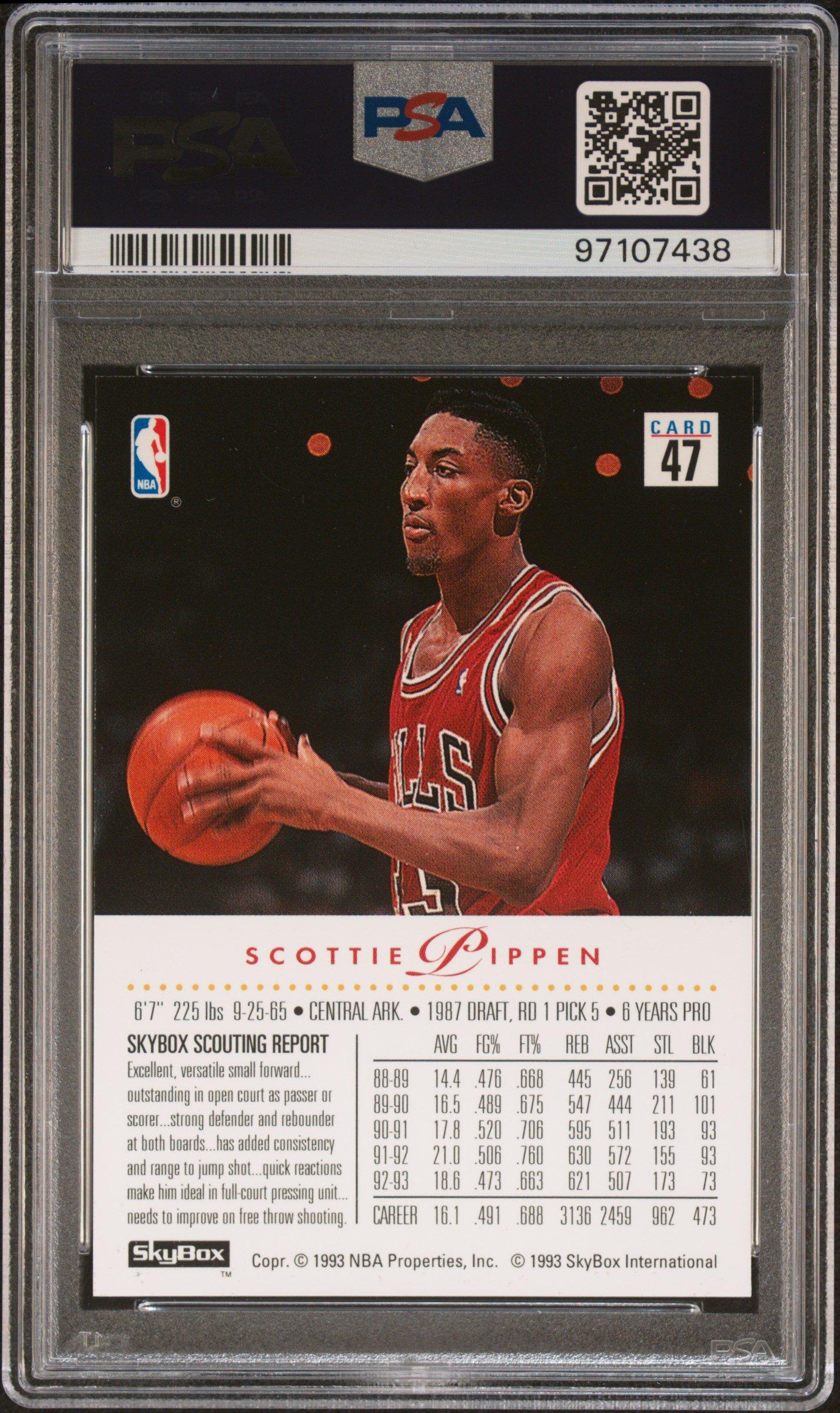 1993 Skybox Premium 47 Scottie Pippen PSA 10