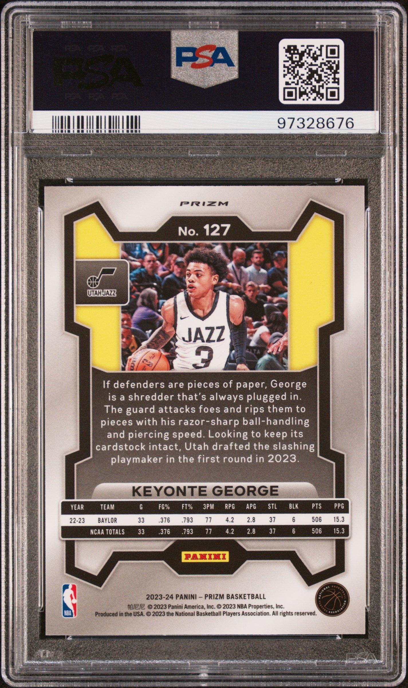 2023 Panini Prizm 127 Keyonte George Silver Prizm PSA 10