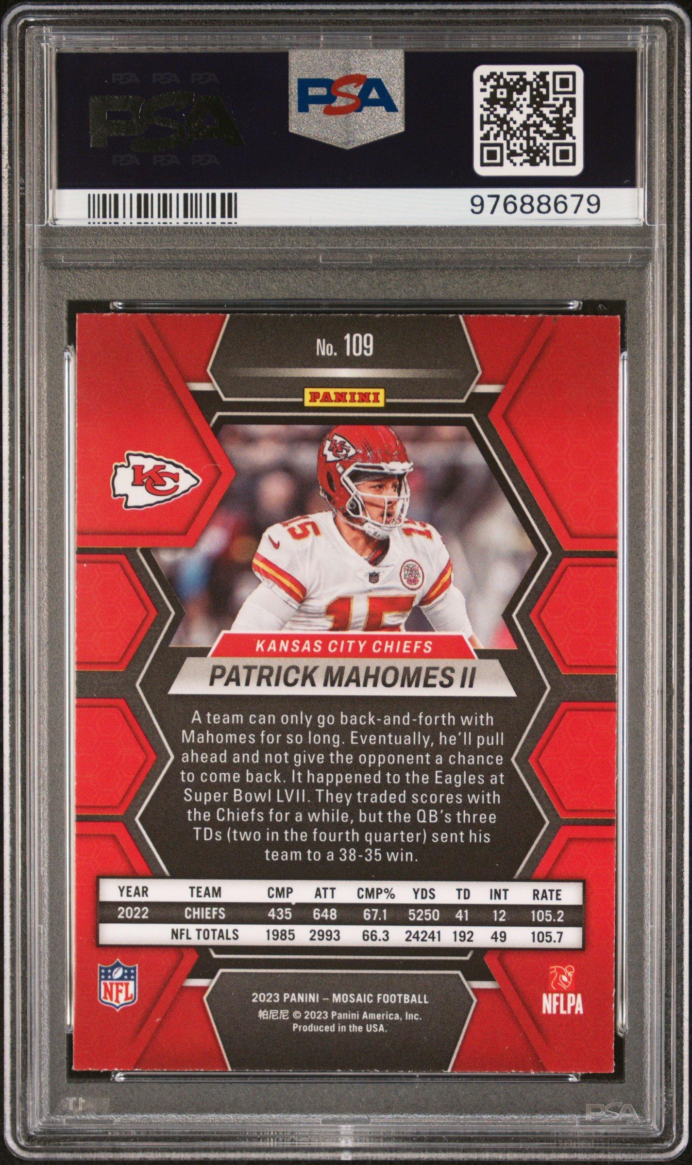 2023 Panini Mosaic 109 Patrick Mahomes Ii PSA 10