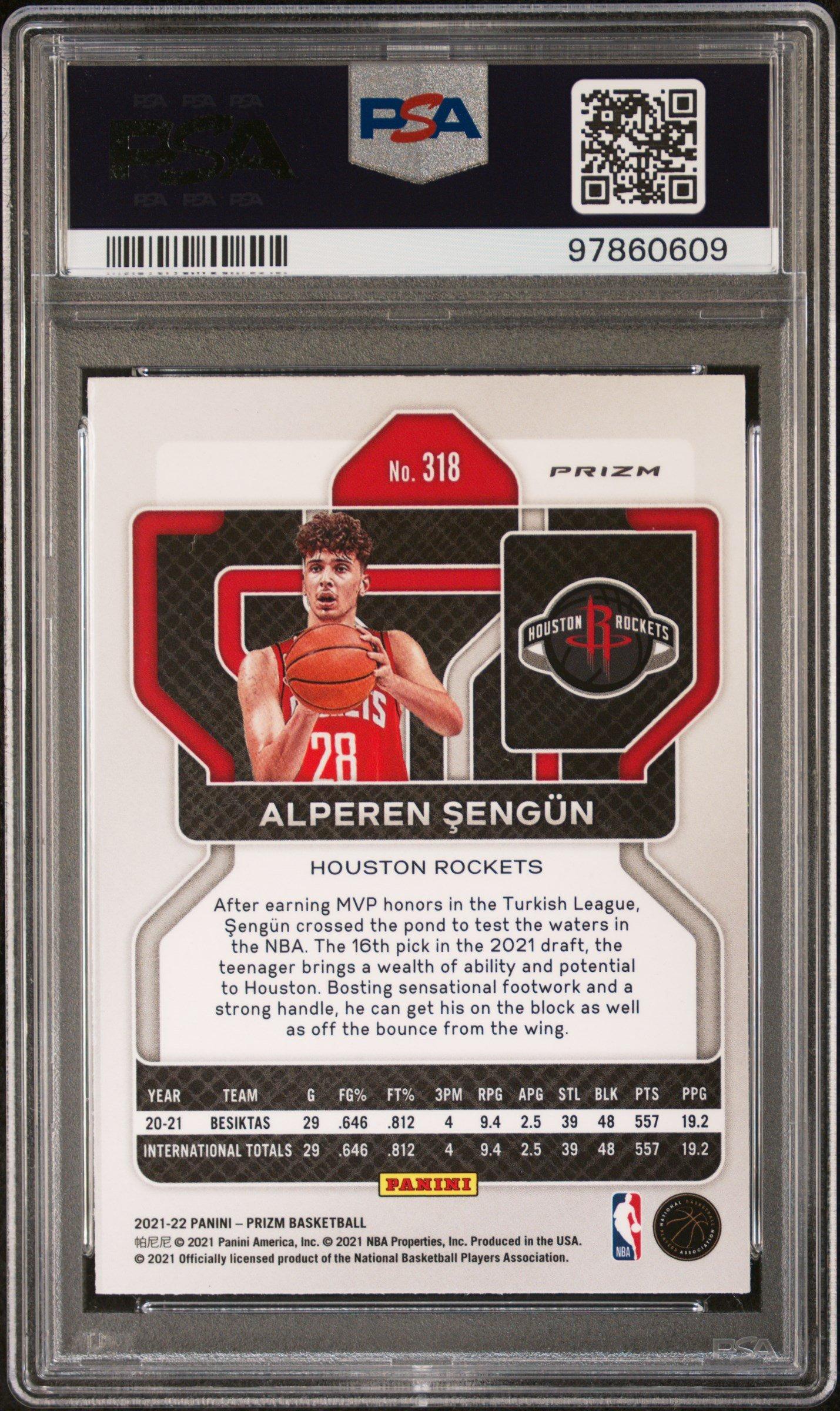 2021 Panini Prizm Factory Set 318 Alperen Sengun PSA 10 Graded