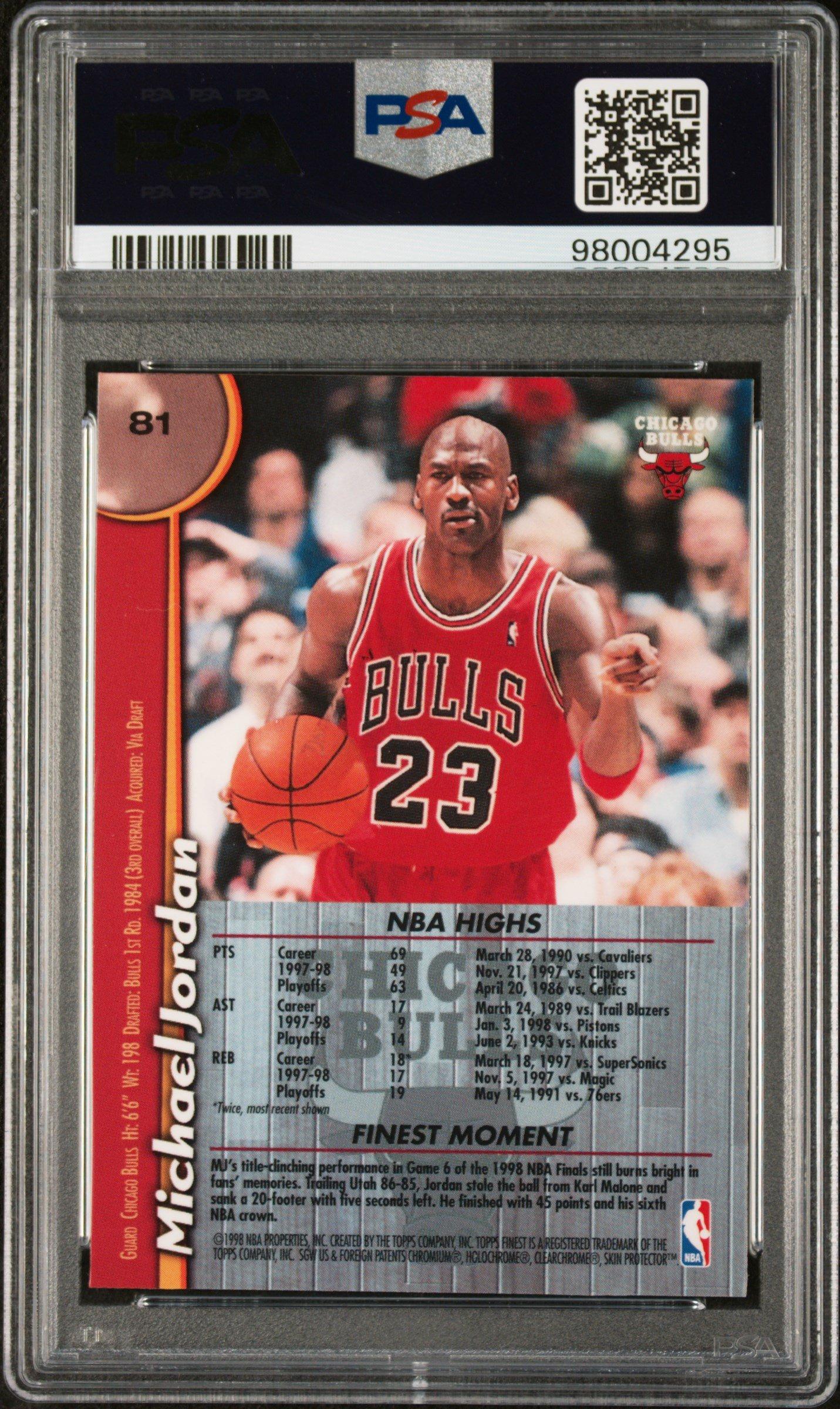 1998 Finest 81 Michael Jordan PSA 9