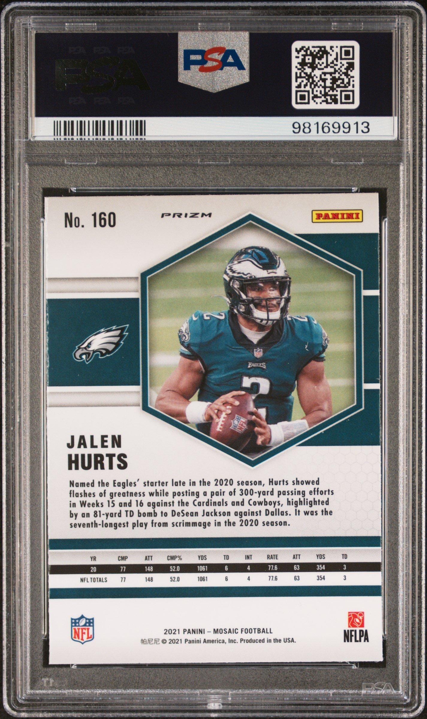2021 Panini Mosaic 160 Jalen Hurts Genesis PSA 10