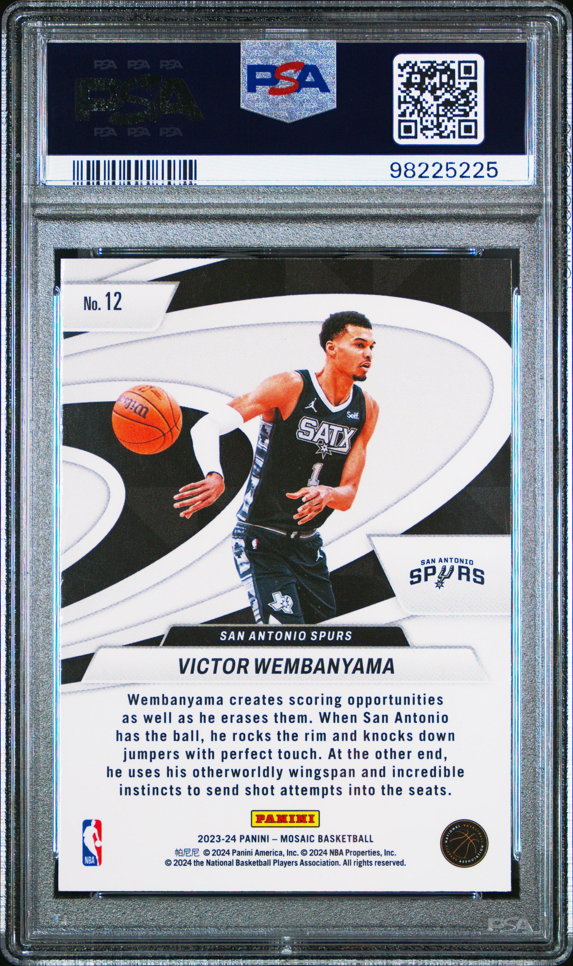 2023 Panini Mosaic Give And Go 12 Victor Wembanyama PSA 10