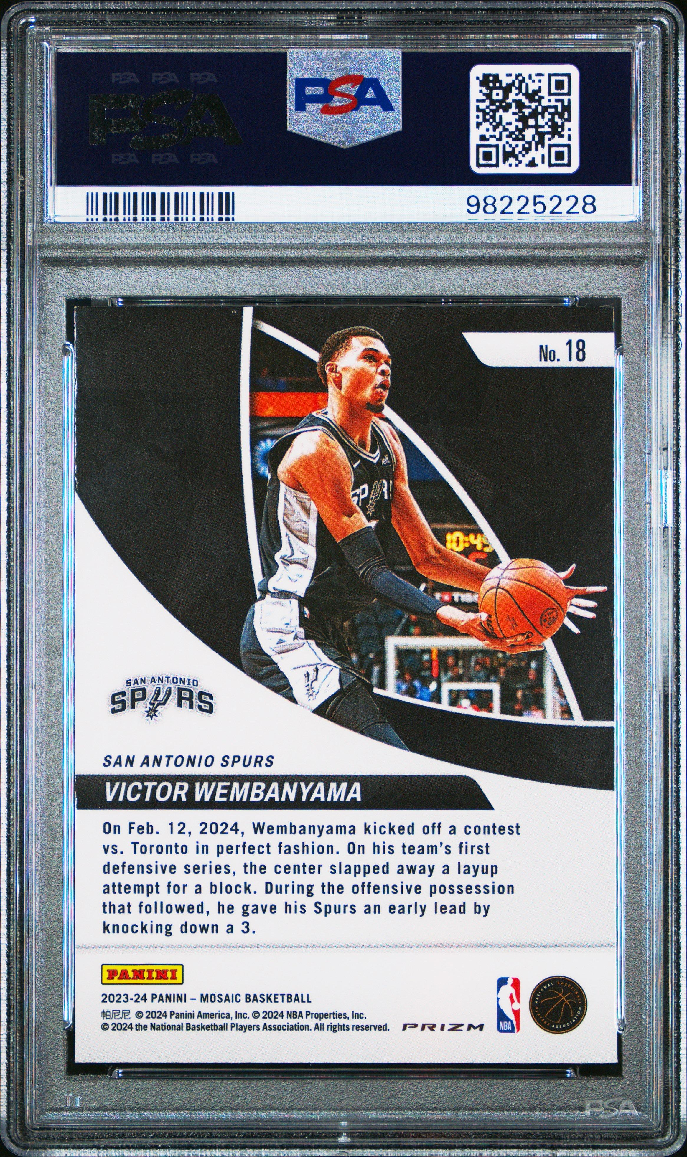 2023 Panini Mosaic Elevate 18 Victor Wembanyama Mosaic PSA 10