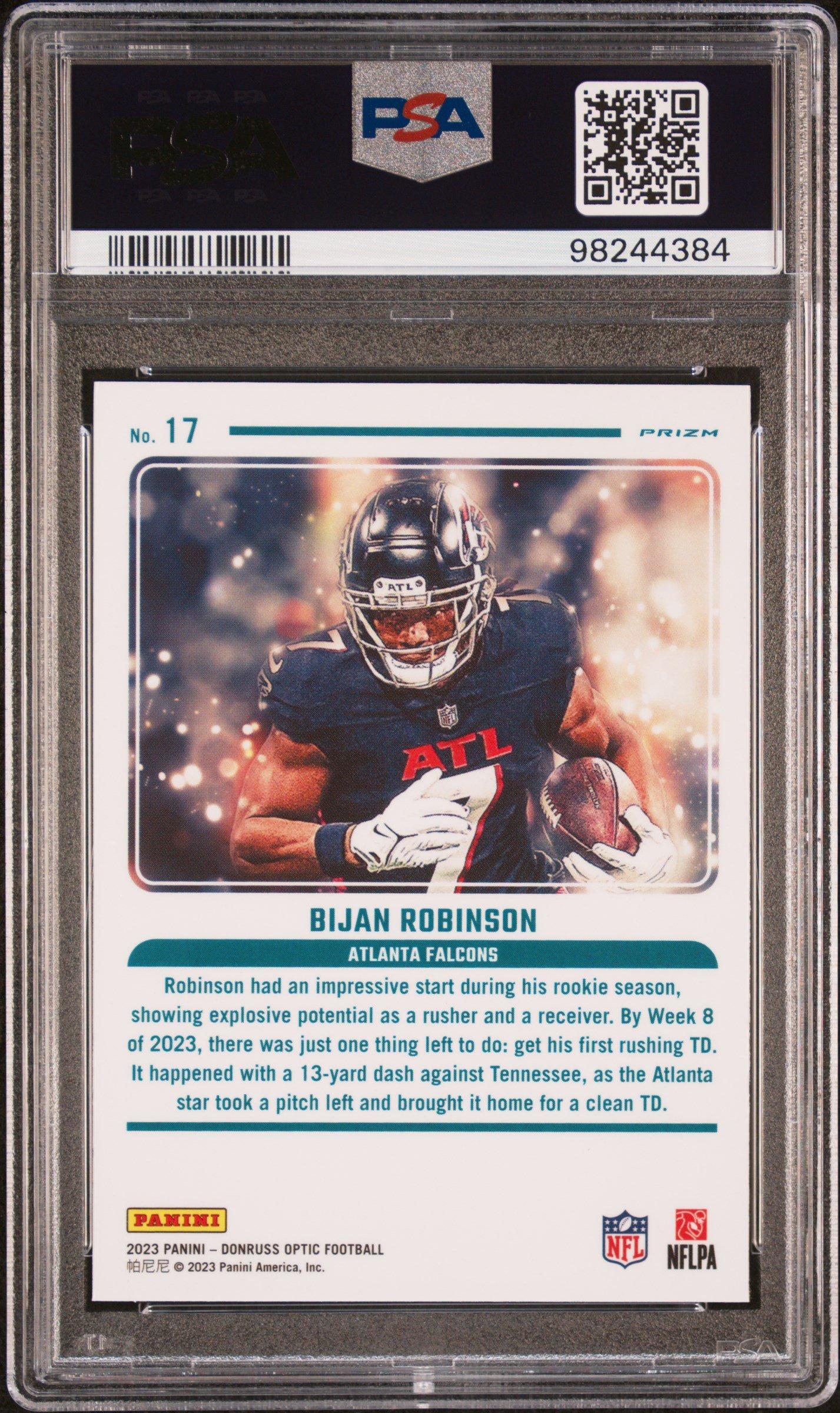 2023 Panini Donruss Optic Mythical 17 Bijan Robinson PSA 9