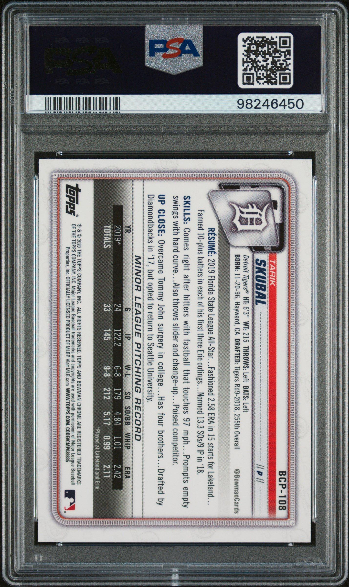 2020 Bowman Chrome Mega Box Bcp108 Tarik Skubal PSA 10