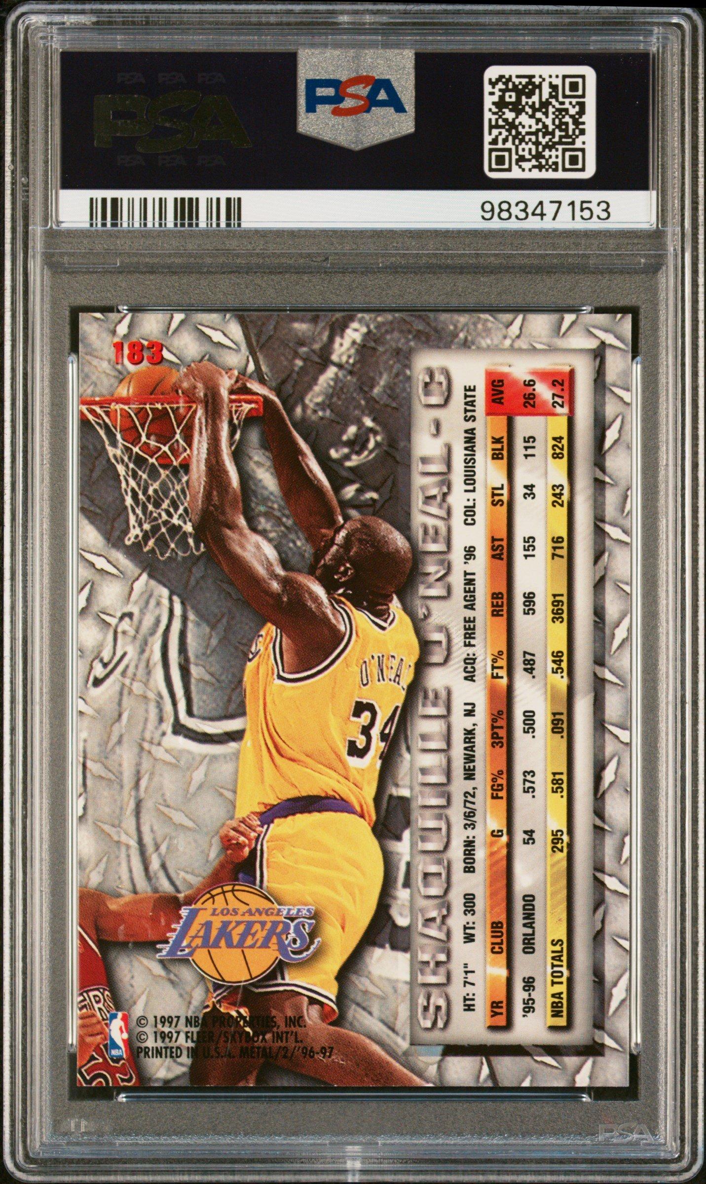 1996 Metal 183 Shaquille O'neal PSA 10
