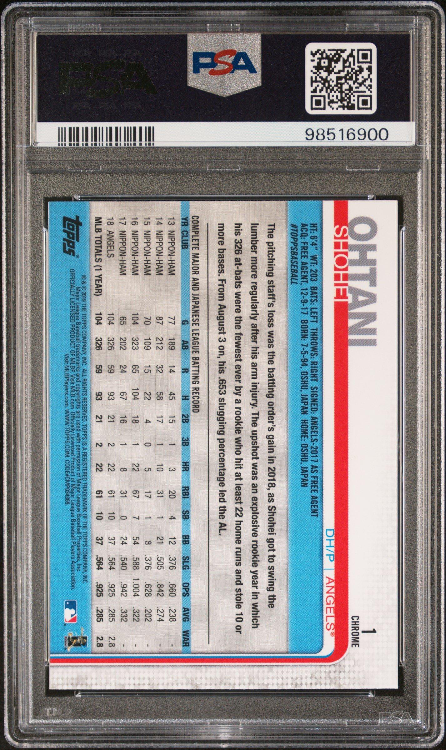 2019 Topps Chrome 1 Shohei Ohtani PSA 10 Graded Card | GameStop
