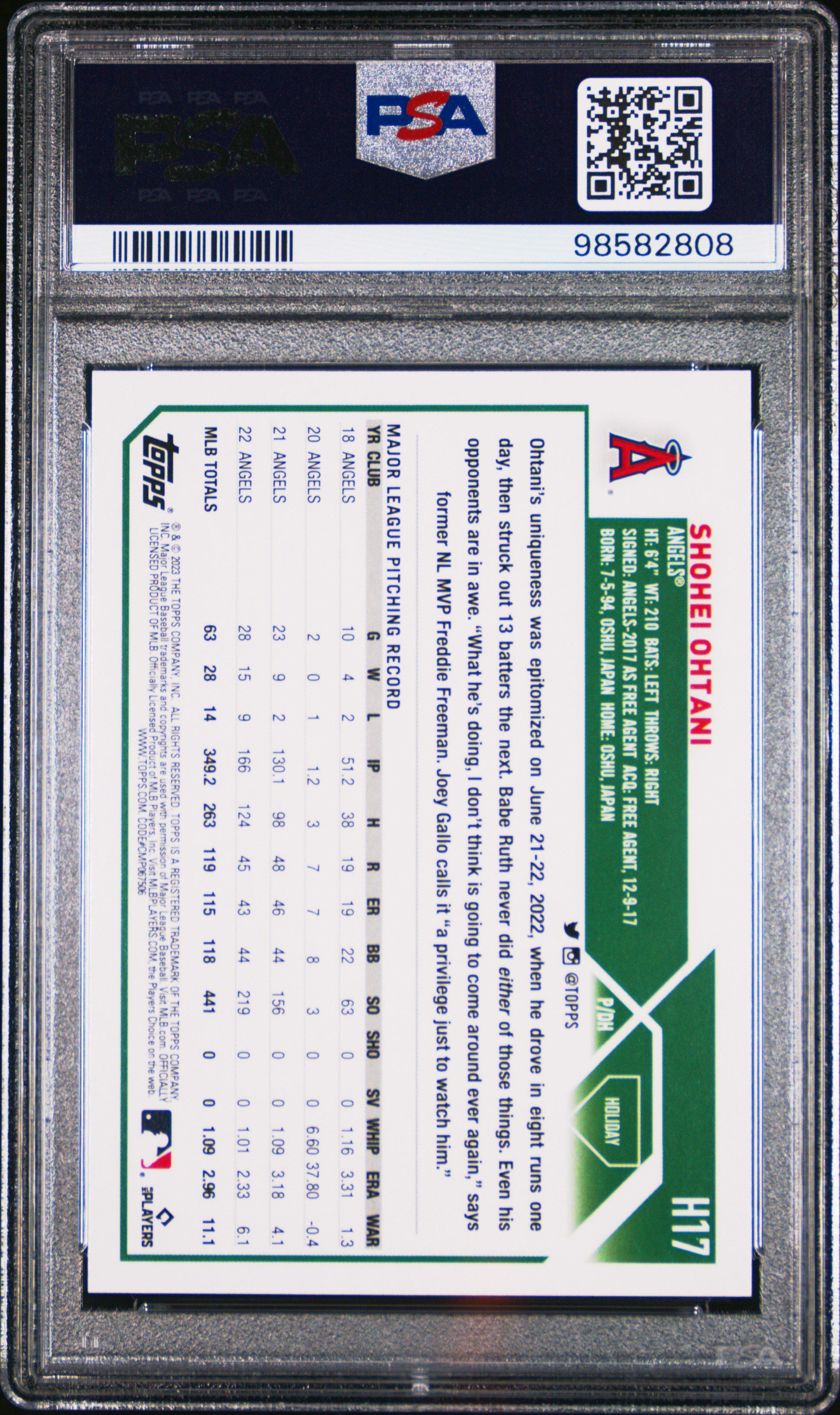 2023 Topps Holiday H17 Shohei Ohtani PSA 10