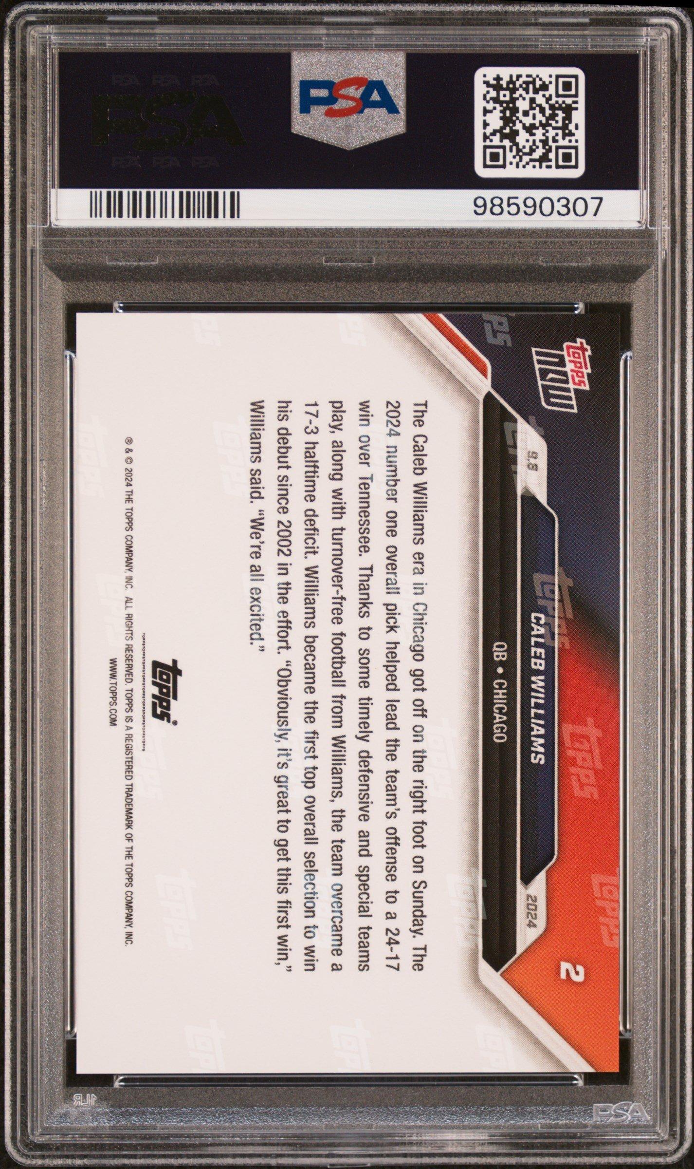 2024 Topps Now 2 Caleb Williams PSA 10