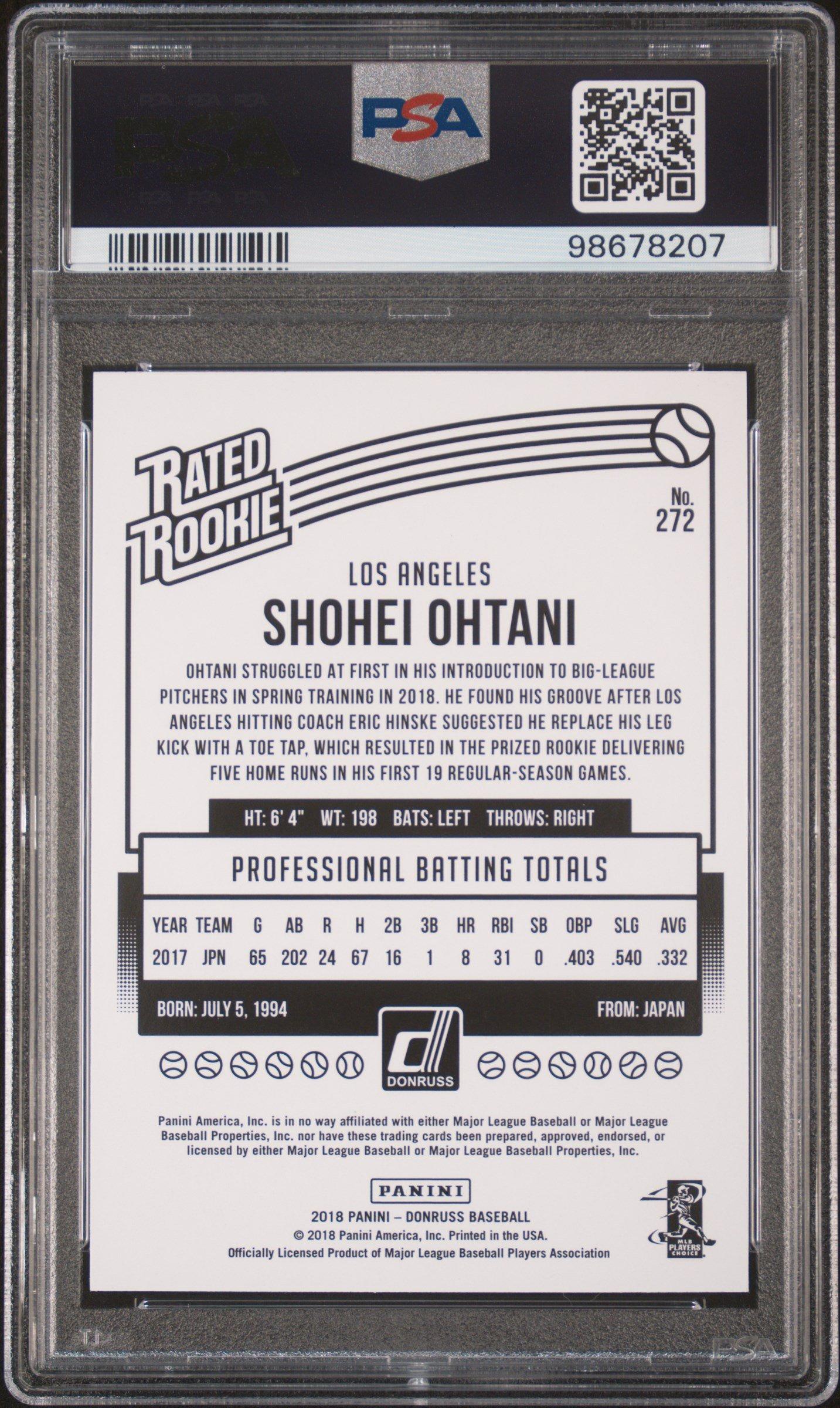 graded shohei ohtani rookie cards PSA Card Mystery Power Pack - 1 PSA Graded Ohtani Card and 2 Packs of Per Pack 2018 Shohei Ohtani Panini Rookie
