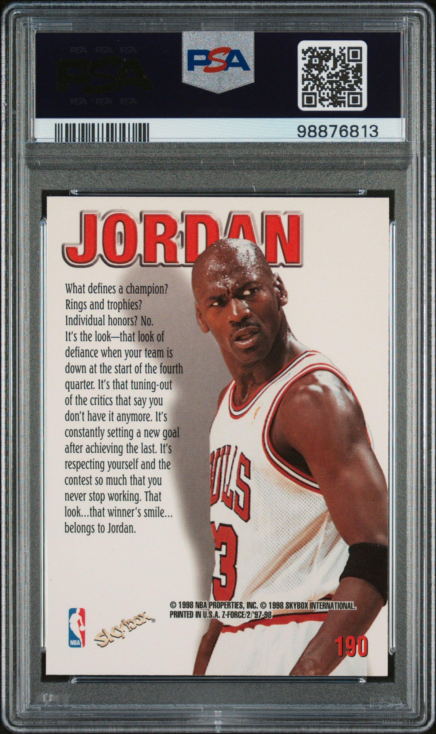 1997 Skybox Z-force 190 Michael Jordan PSA 9 Graded Card | GameStop