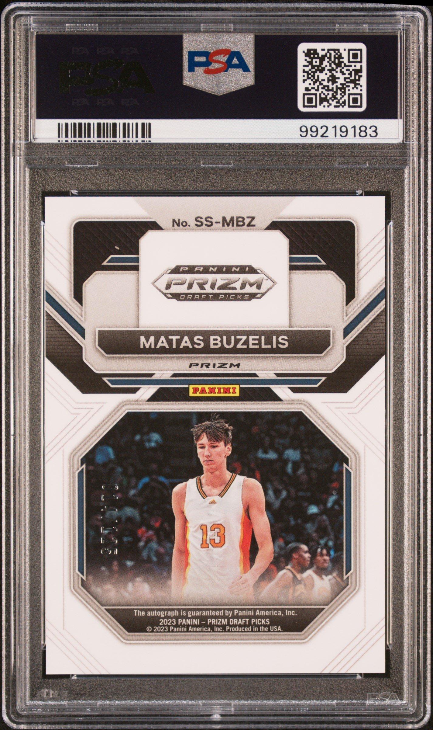 2023 Panini Prizm Draft Picks Sensational Signature Ssmbz Matas Buzelis Blue Prizm PSA 10