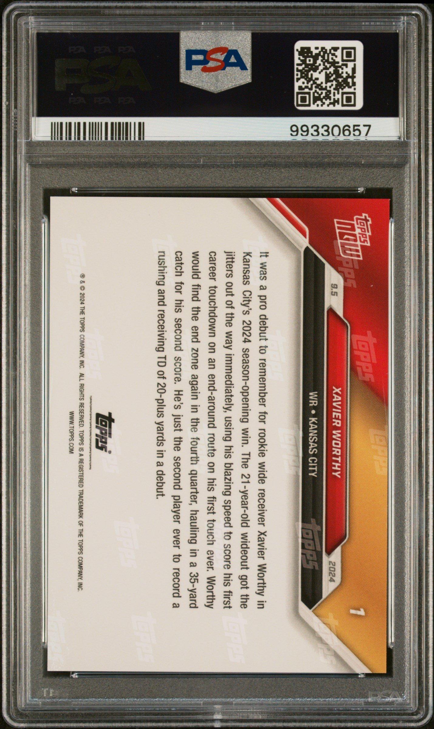 【PSA10】 2024 Topps Now 1 Xavier Worthy PSA 10 Graded Card | GameStop