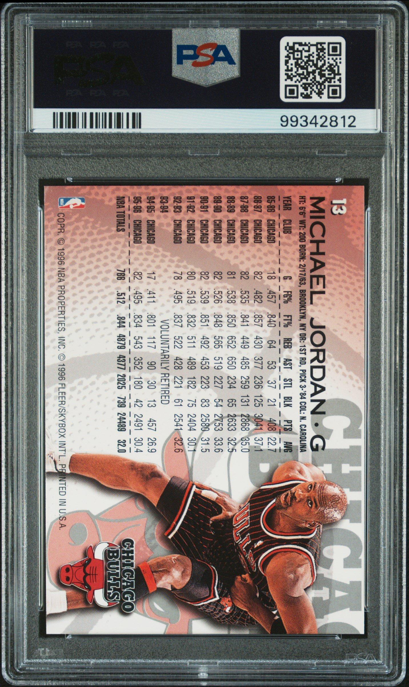 1996 Fleer 13 Michael Jordan PSA 9