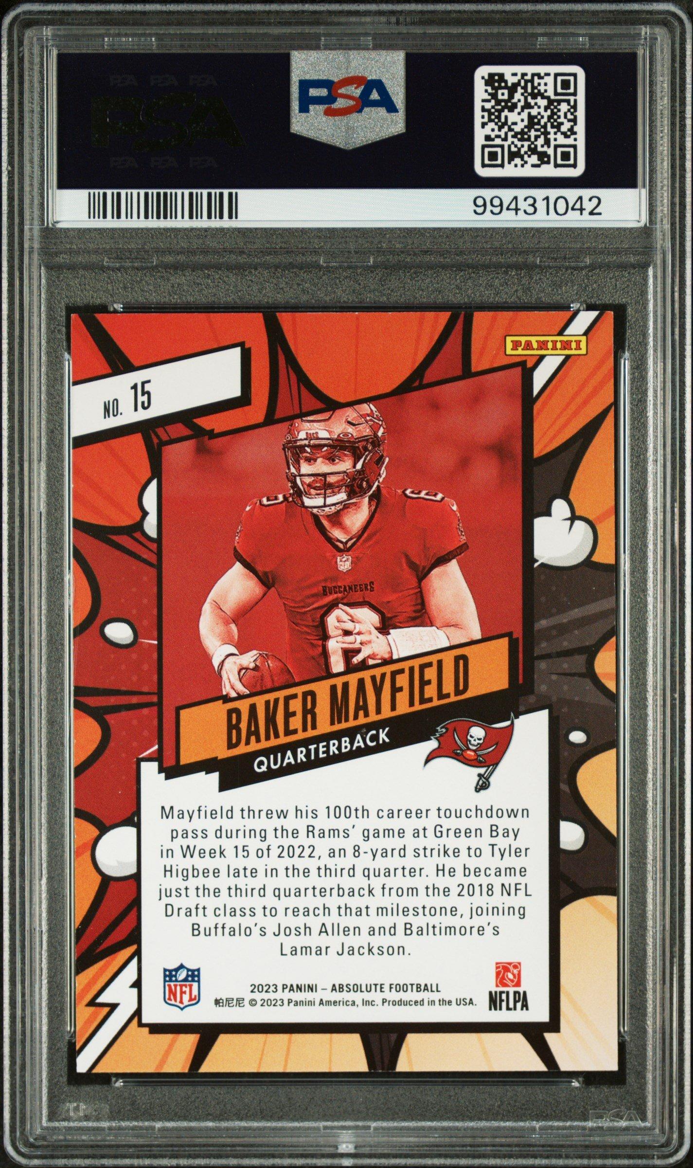 2023 Panini Absolute Explosive 15 Baker Mayfield PSA 9