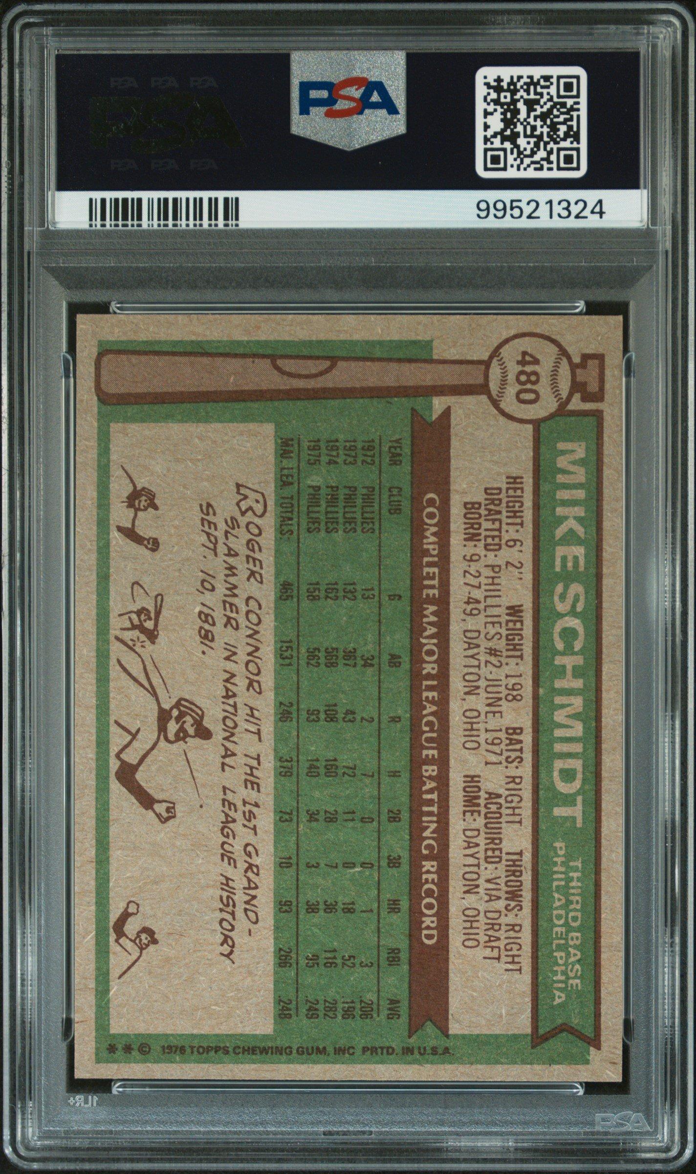 1976 Topps 480 Mike Schmidt PSA 8