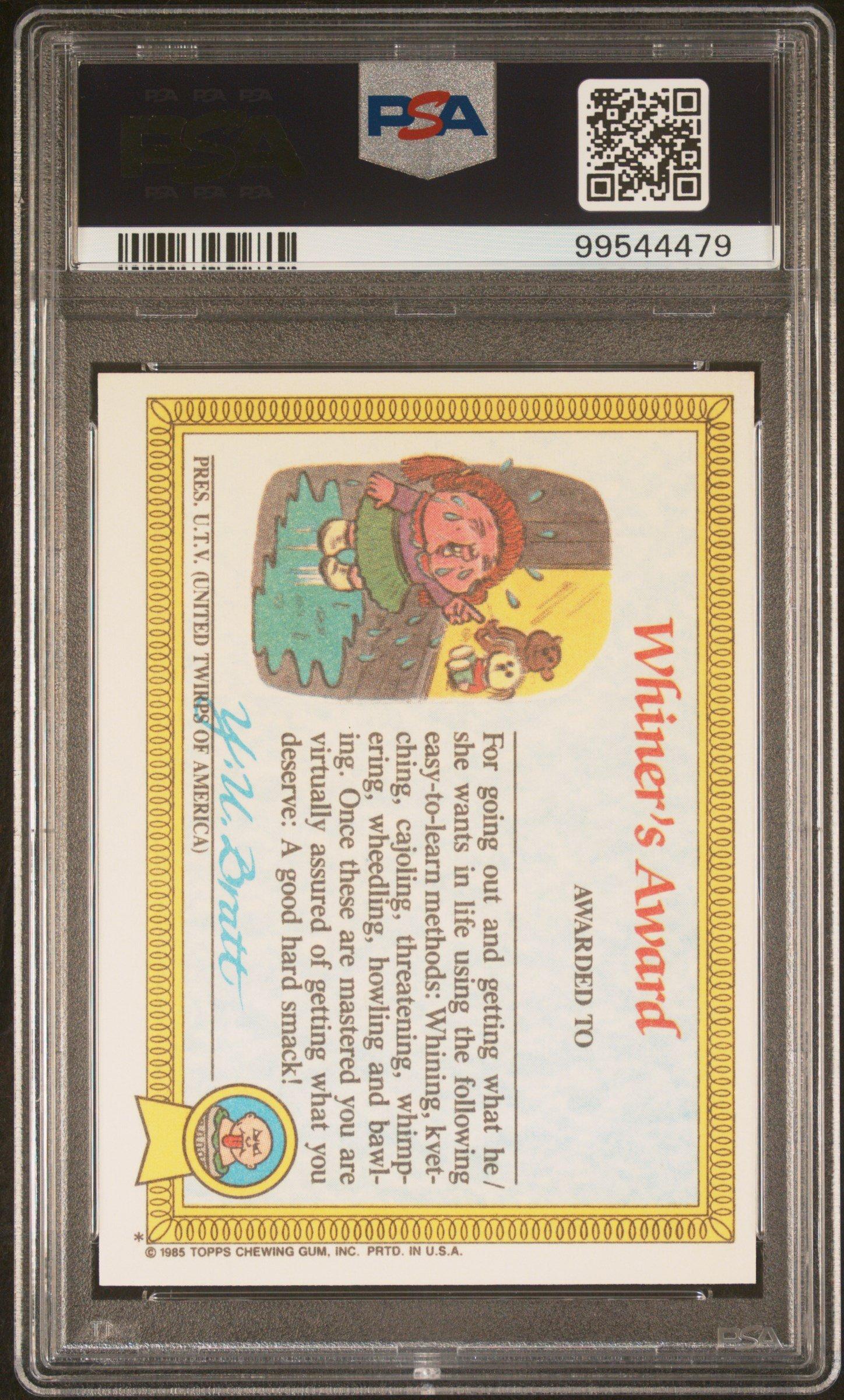 1985 Garbage Pail Kids Stickers 32a Frigid Bridget PSA 8