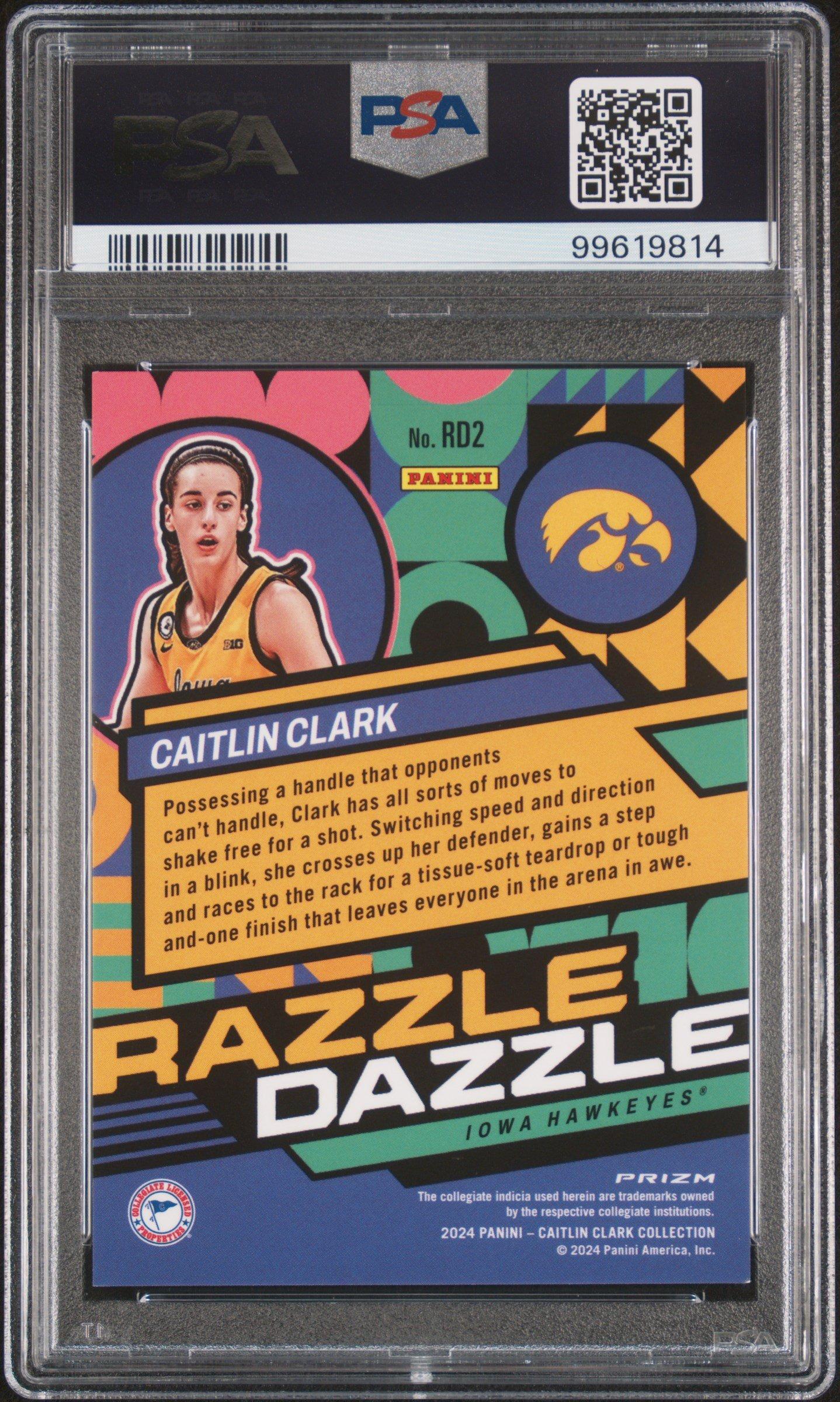 2024 Panini Caitlin Clark Collection Razzle Dazzle Rd2 Caitlin Clark PSA 9
