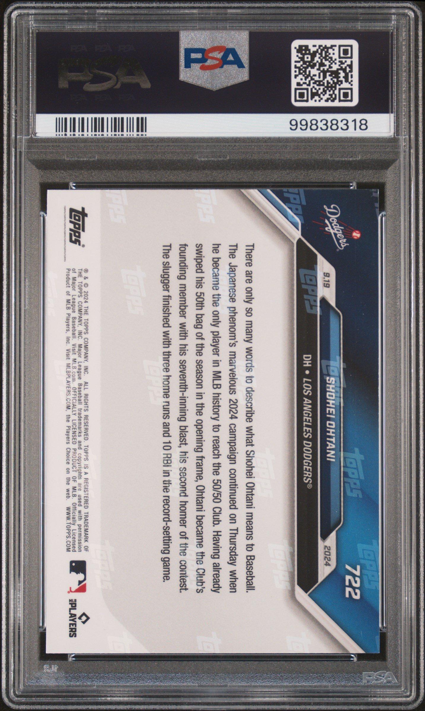 2024 Topps Now 722 Shohei Ohtani PSA 10 Graded Card | GameStop