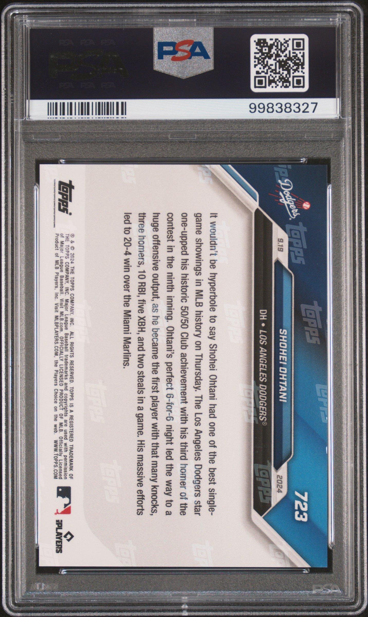 2024 Topps Now 723 Shohei Ohtani PSA 10