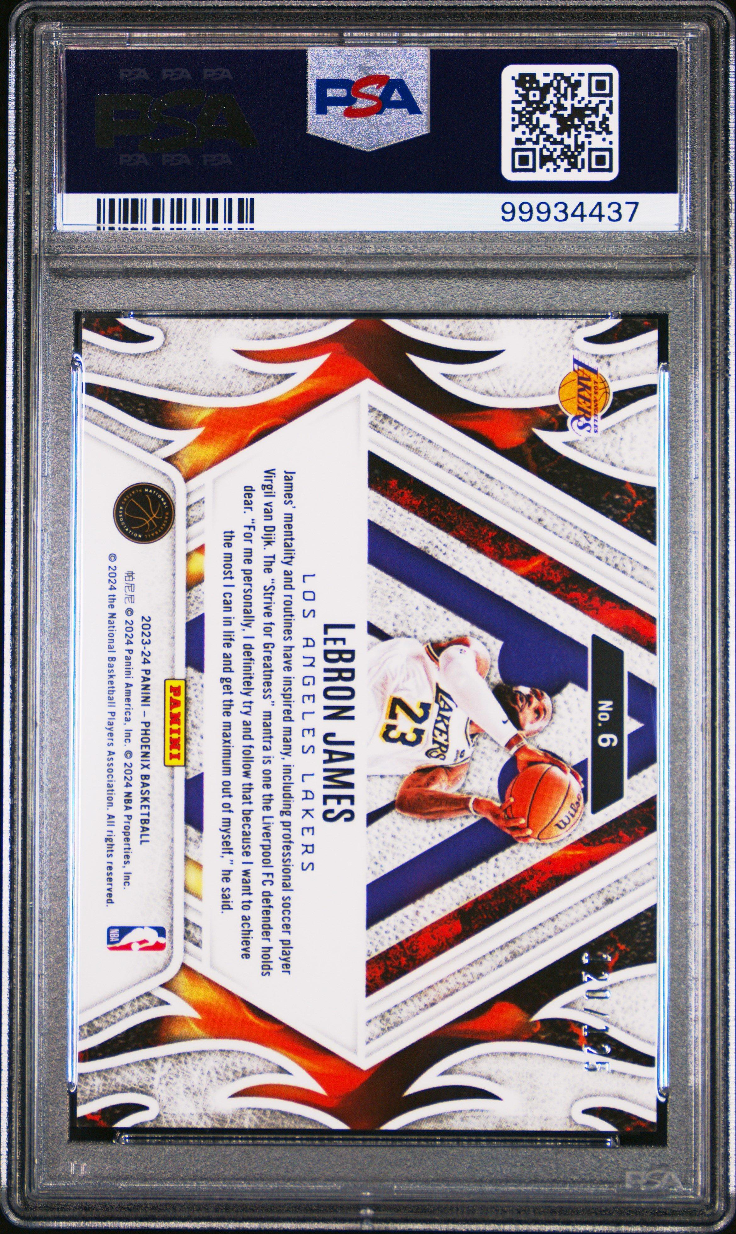 2023 Panini Phoenix Fire Forged 6 Lebron James Red PSA 9