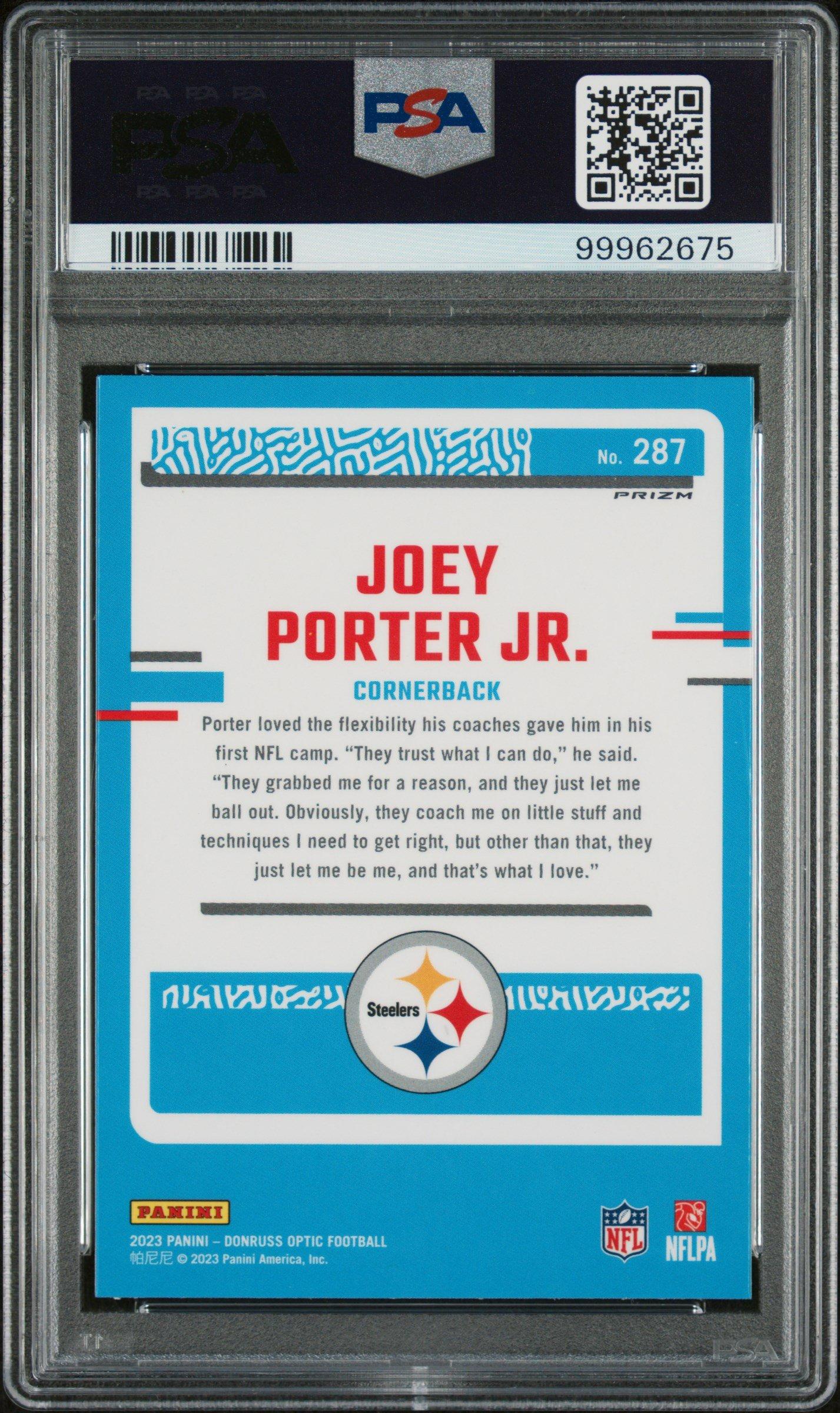 2023 Panini Donruss Optic 287 Joey Porter Jr. Green Velocity PSA 10