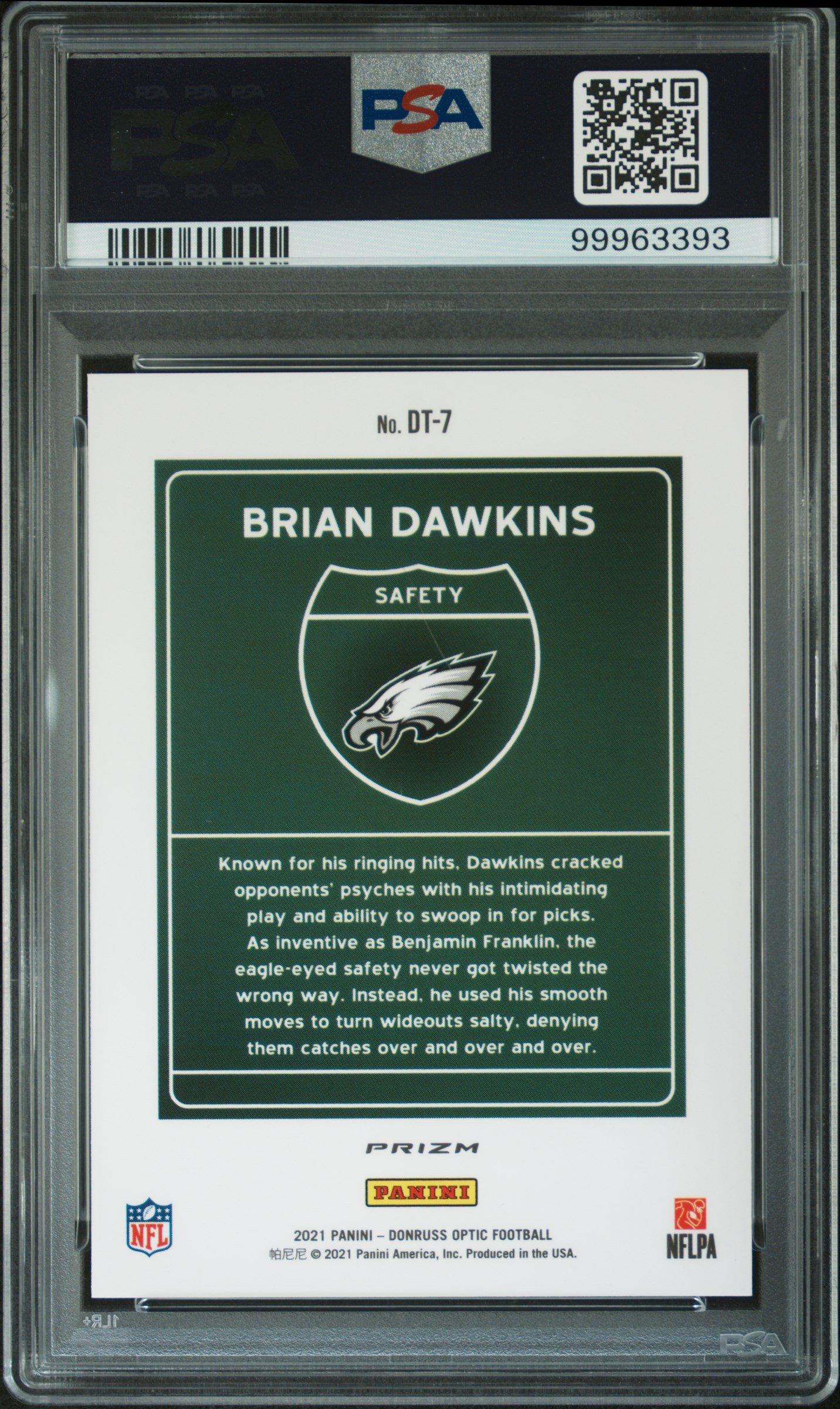 2021 Panini Donruss Optic Downtown Dt7 Brian Dawkins PSA 10