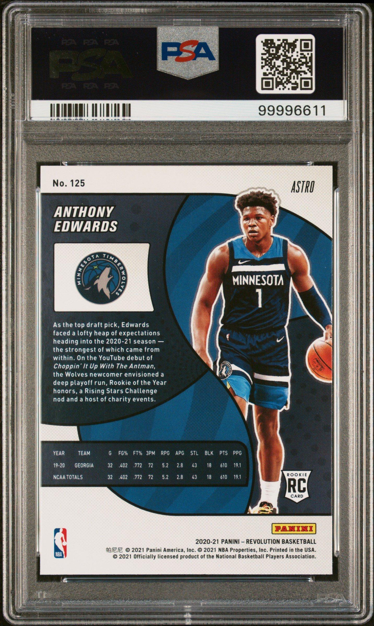 2020 Panini Revolution 125 Anthony Edwards Astro PSA 10